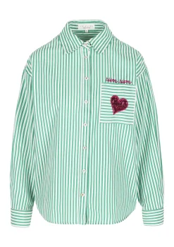 LolaLiza Gestreept hemd met hartdetail- Blouses En Hemden