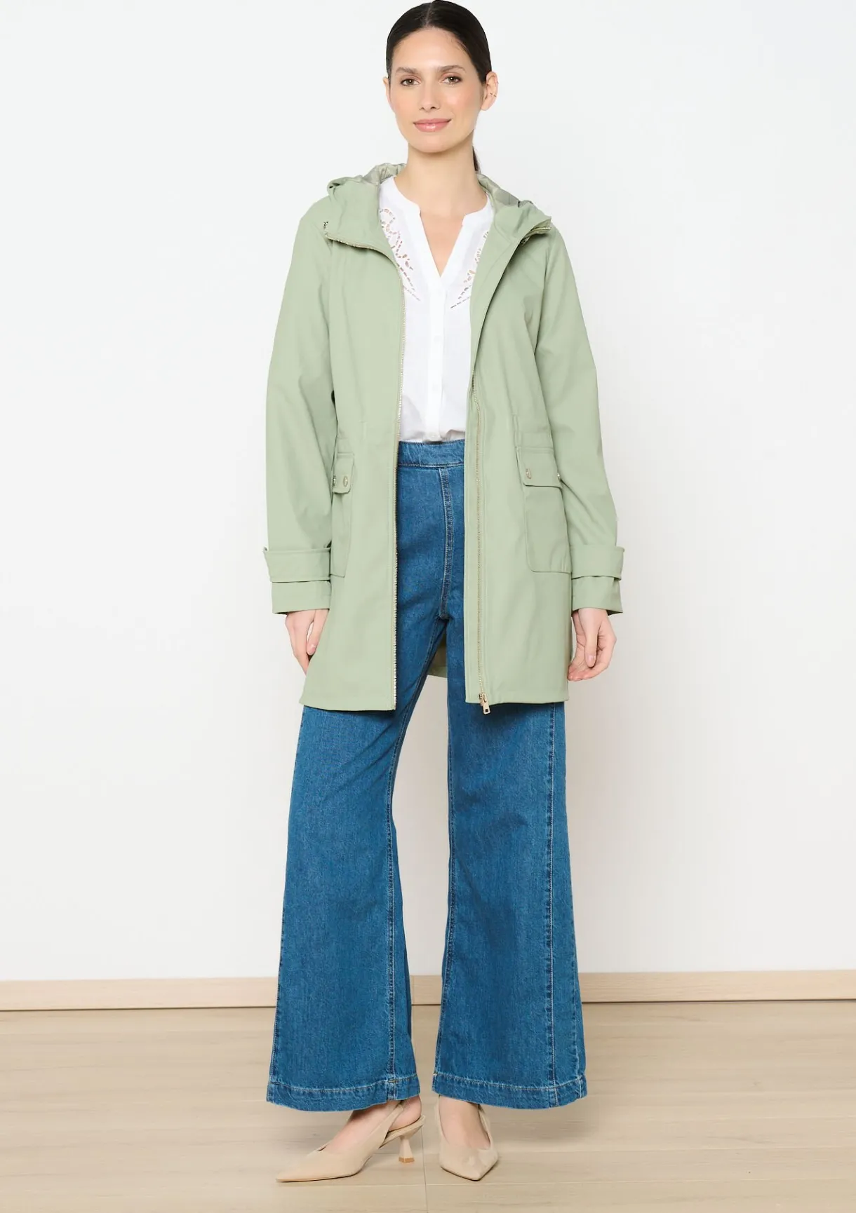 LolaLiza Lange gecoate parka- Mantels En Jassen