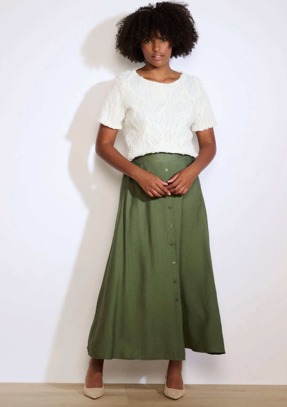 LolaLiza Soepele midirok met knopen- Rokken