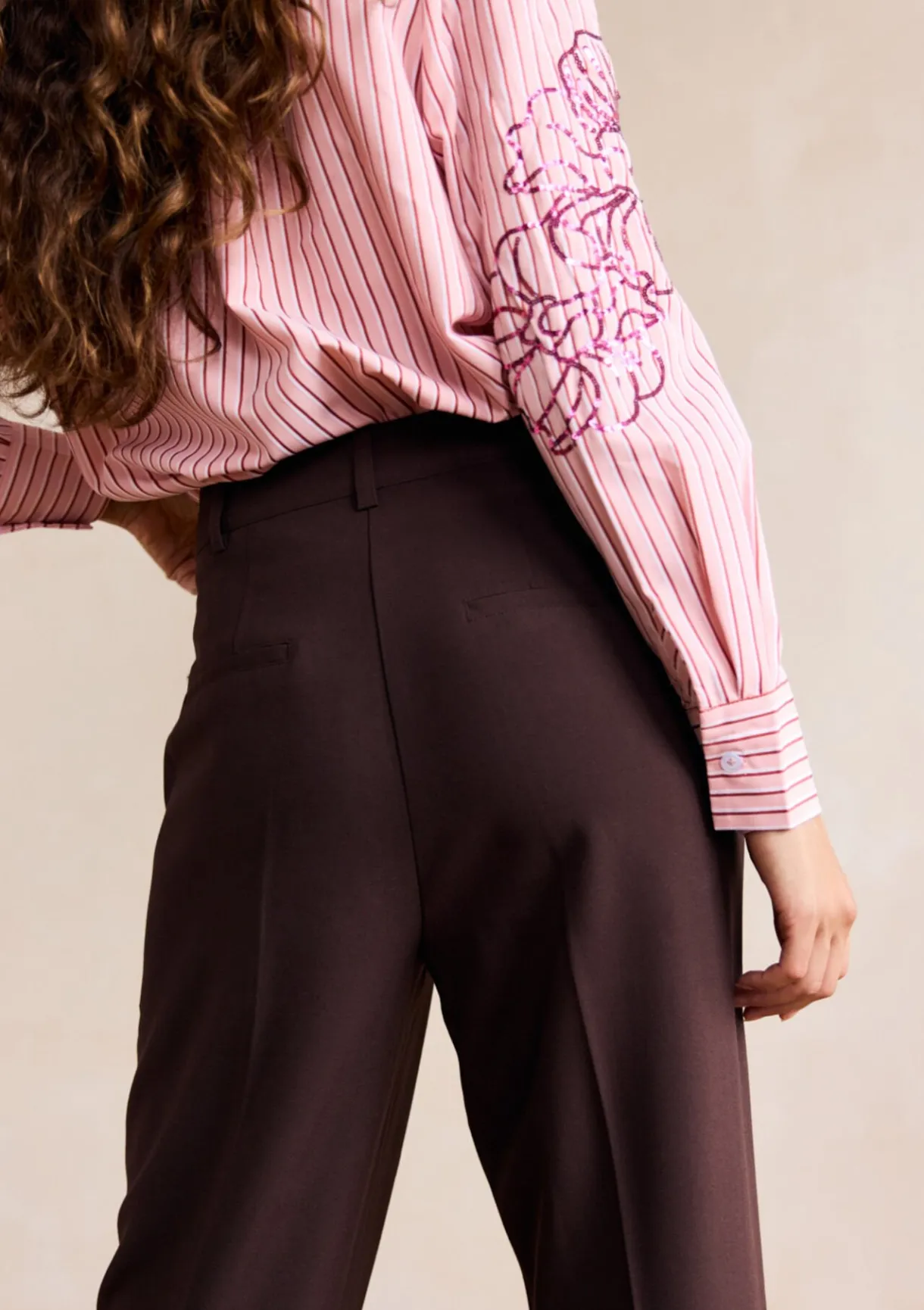 LolaLiza Vloeiende broek met hoge taille- Broeken