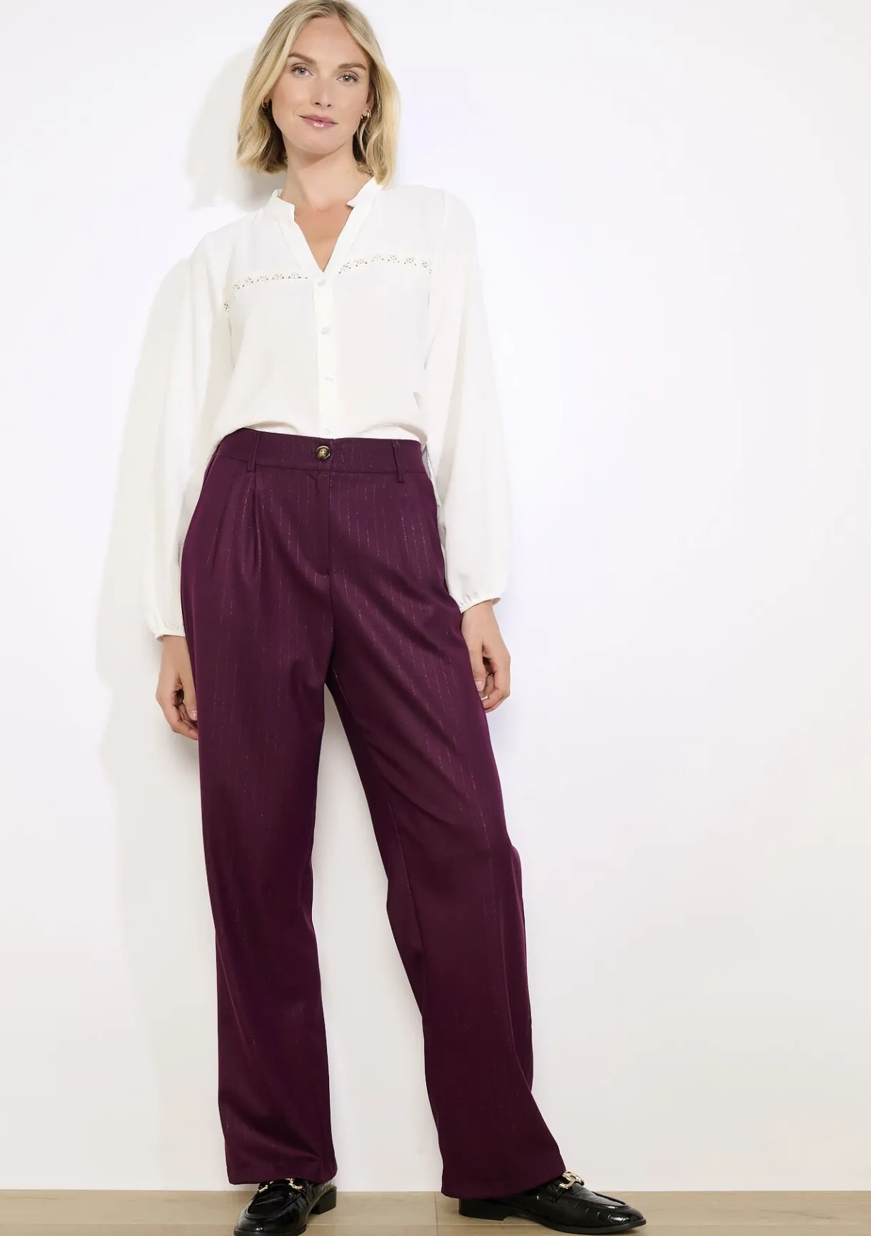 LolaLiza Wide-leg broek met plooien- Broeken
