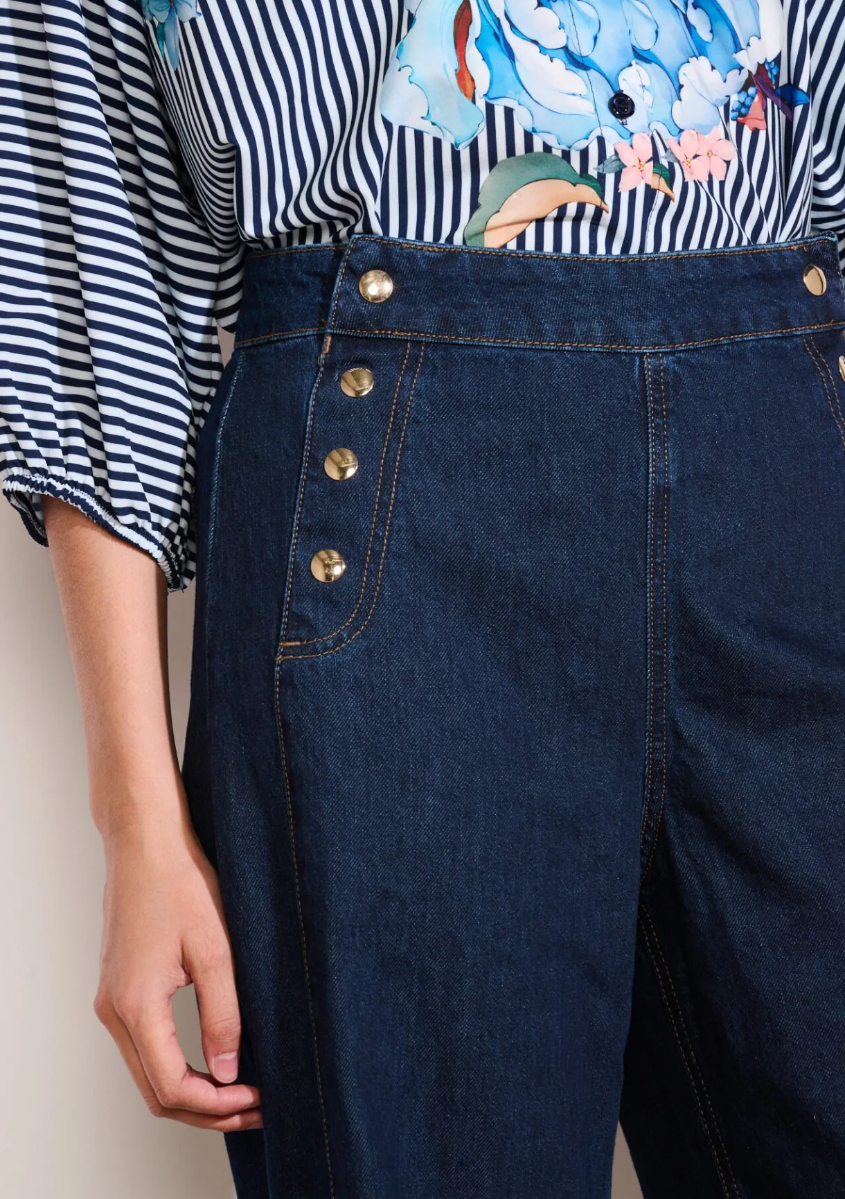 LolaLiza Wijde jeans met hoge taille- Jeans