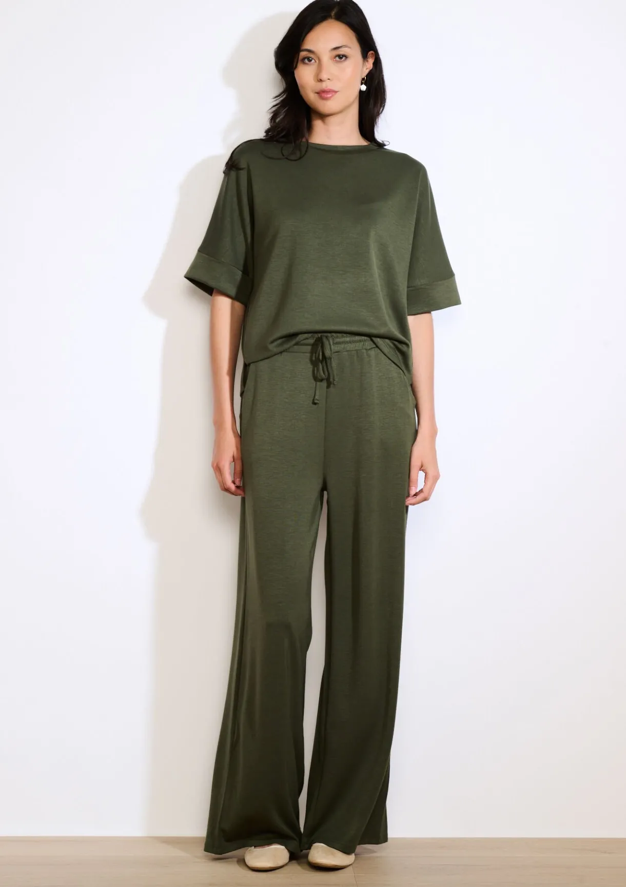 LolaLiza Wijde jersey broek- Loungewear|Broeken